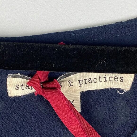 Standards and Practices Chiffon Camo High Low Dress Plus Size 2X Navy Blue - Picture 4 of 11